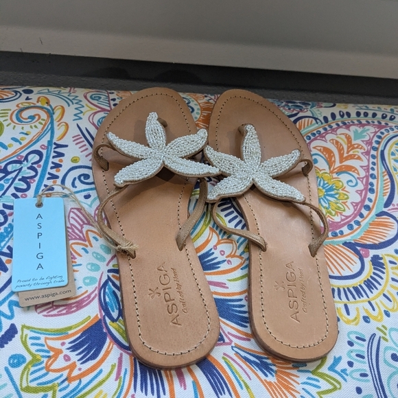 NWT Aspiga Beaded Starfish Sandals - Picture 3 of 4